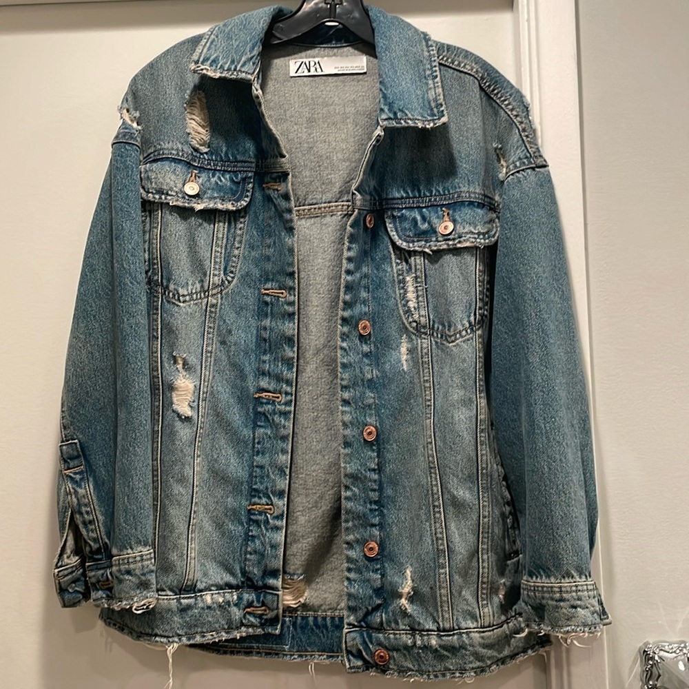 Zara oversized denim jacket, never worn, size xs